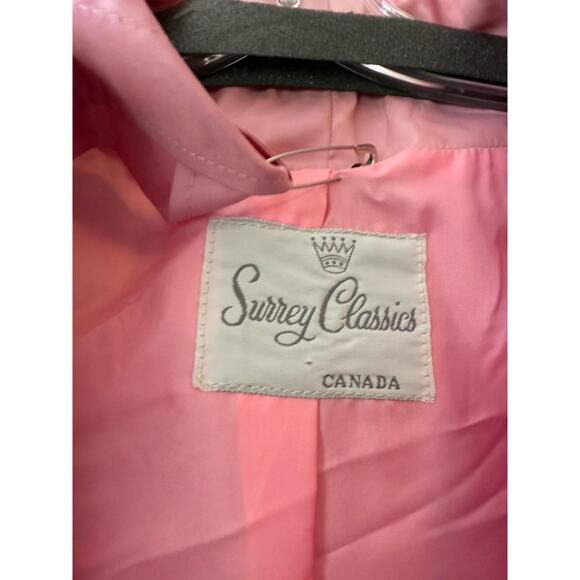 Vintage Surrey Classics Canada Pink Trench Coat Rain Coat Medium/Large Women's - Picture 3 of 5